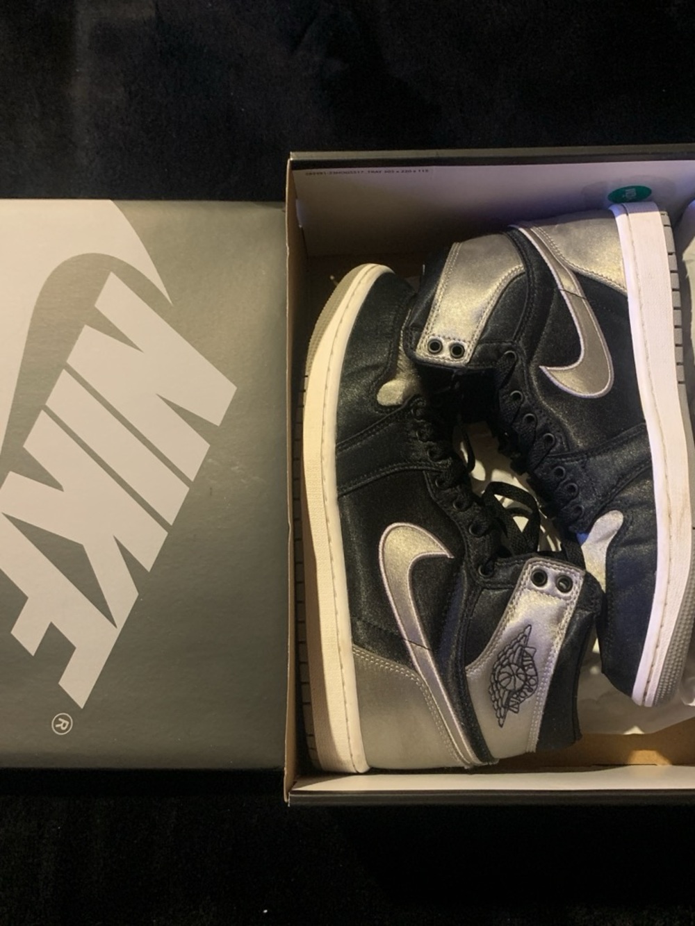 Nike Air Jordan 1 High Top Sneakers - Black & Metallic Silver